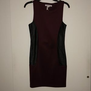 BCBG Dress, Size Small in Burgundy and Black